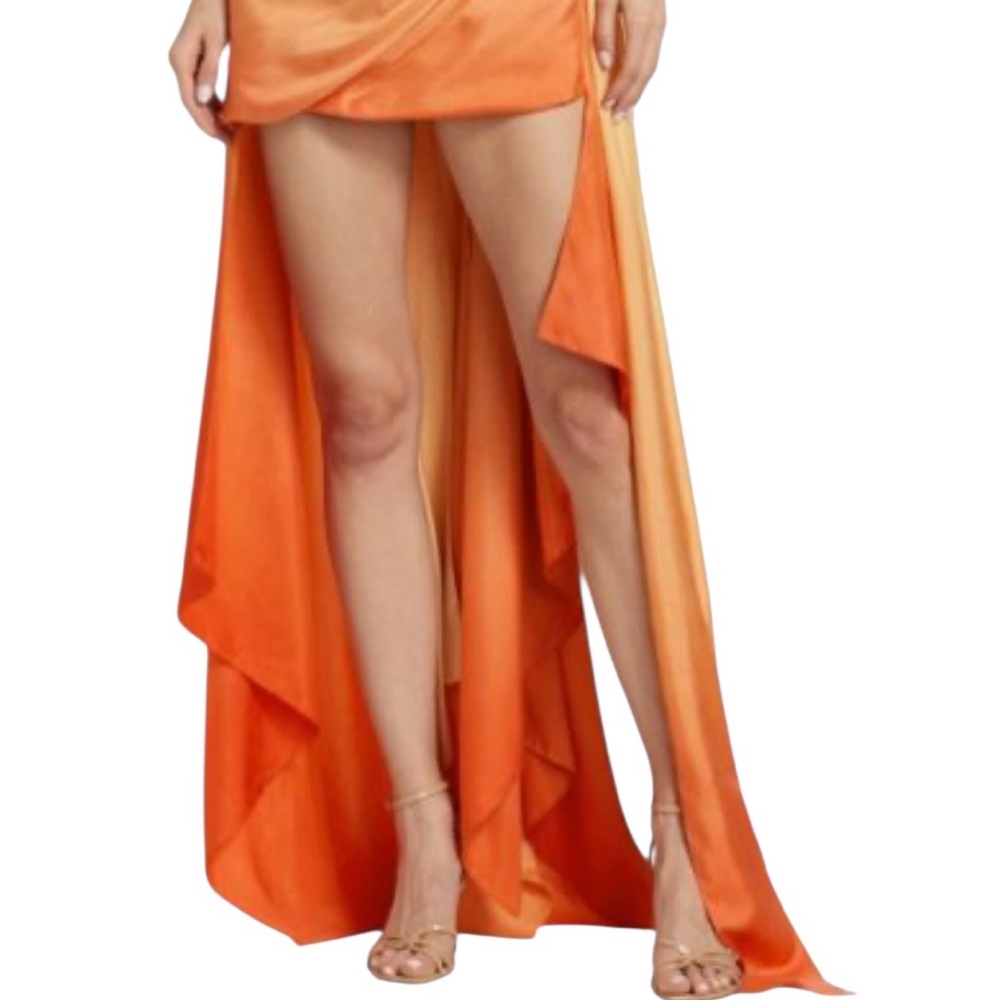 Zimmermann Orange Wrap Mini Skirt Asymmetrical High-Low